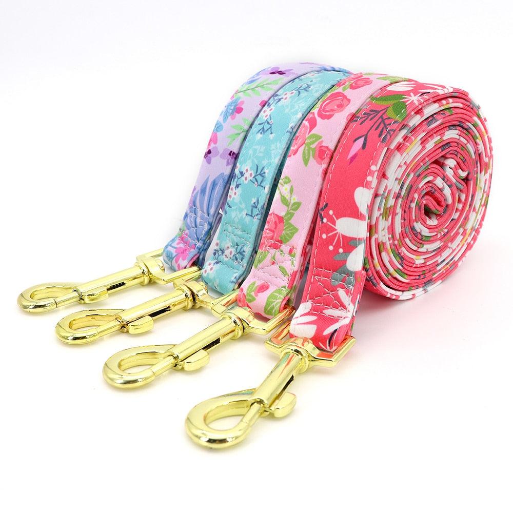 Reflective Dog Harness And Leash Set - Fashion Printed No Pull Pet Dog Harness Vest Lead Leash (3W1)(2W1)(F70)