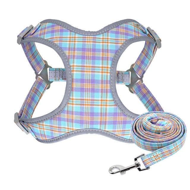 Reflective Dog Harness Leash Set - Cute Pet Puppy Chihuahua Harness Soft Vest Harnesses (D70)(3W1)