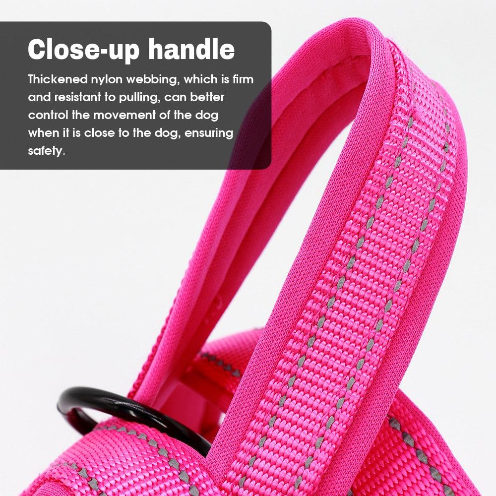 Great Pull Dog Harness Vest Nylon Adjustable Pet Harness Soft Padded Harnesses (D70)(3W1)