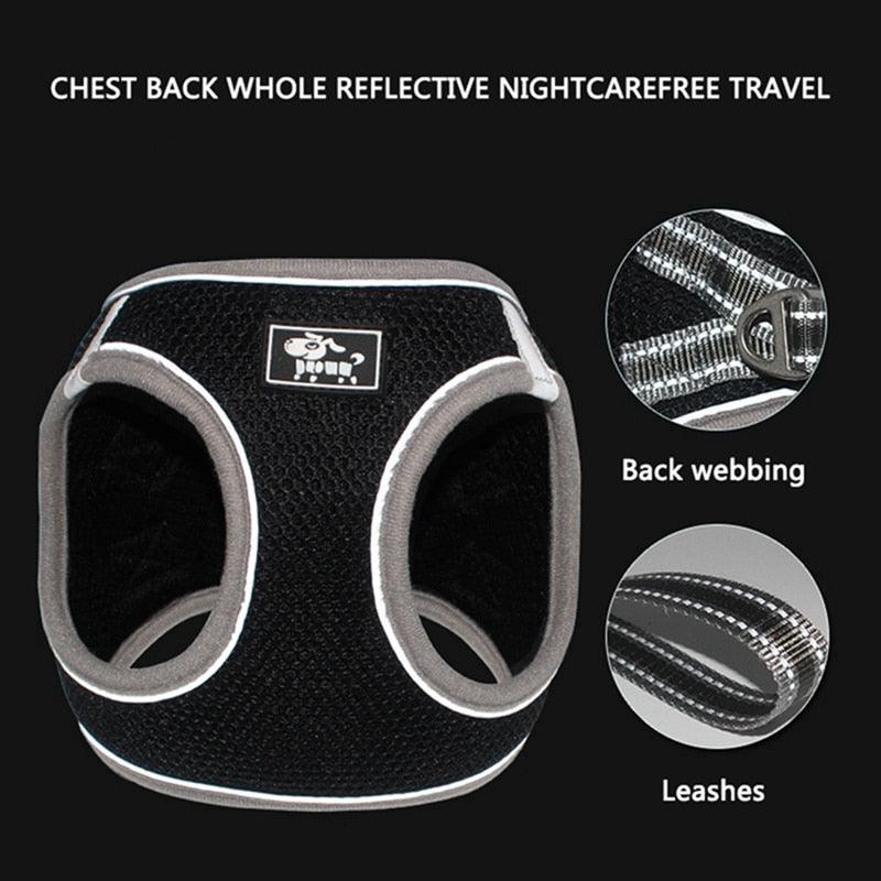 Reflective Pet Cat Dog Harness - Safe Walking Vest Chest Strap Breathable Vest Harness Collar (2U70)