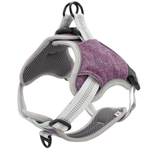 Great Reflective Pet Dog Harness Vest - Adjustable No Pull Medium Large Dog Harness Soft Mesh (D70)(3W1)