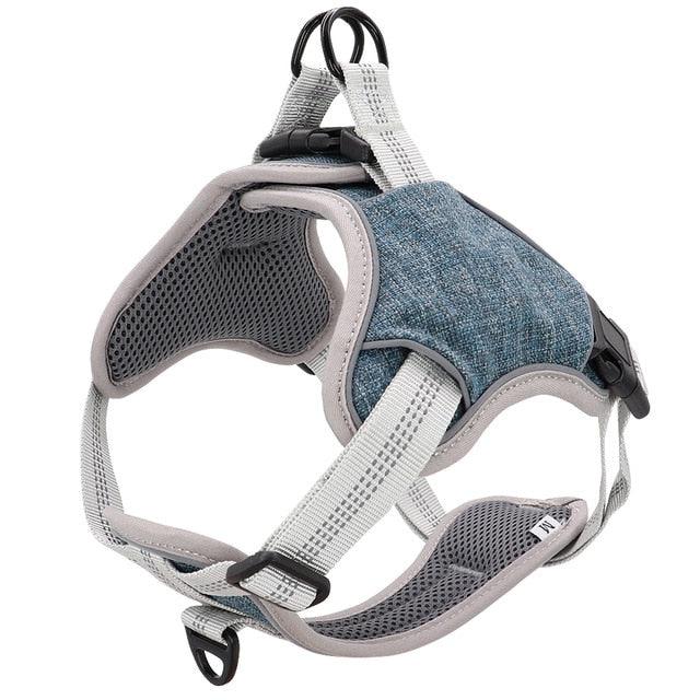 Great Reflective Pet Dog Harness Vest - Adjustable No Pull Medium Large Dog Harness Soft Mesh (D70)(3W1)