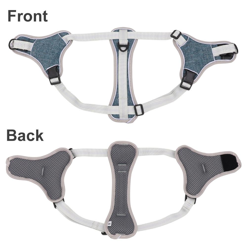 Great Reflective Pet Dog Harness Vest - Adjustable No Pull Medium Large Dog Harness Soft Mesh (D70)(3W1)