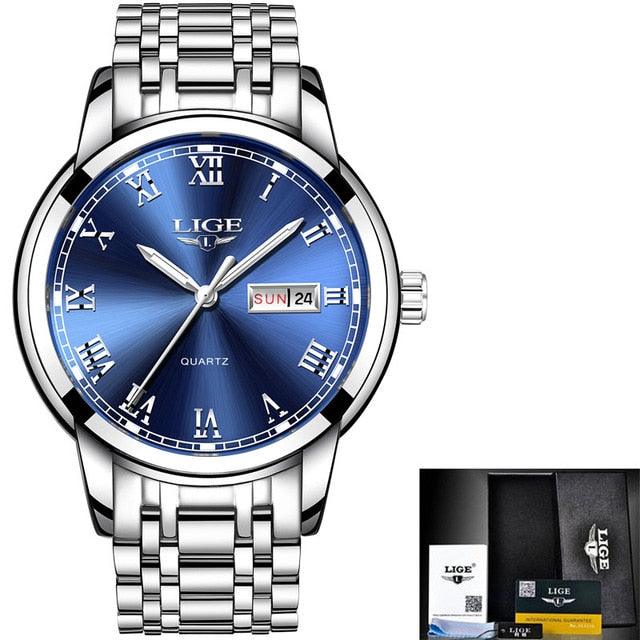 Men Fashion Sport Quartz Watch - Full Steel Gold Business Clock (2MA1)(F84)