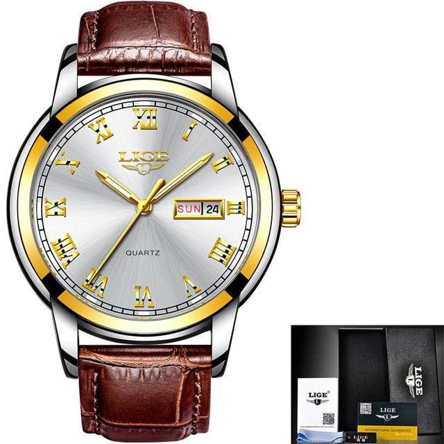 Men Fashion Sport Quartz Watch - Full Steel Gold Business Clock (2MA1)(F84)