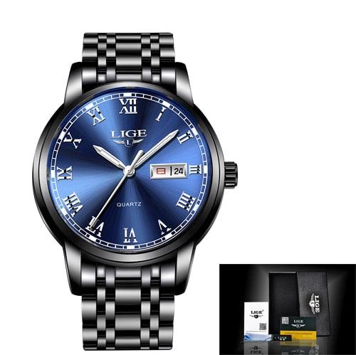 Men Fashion Sport Quartz Watch - Full Steel Gold Business Clock (2MA1)(F84)