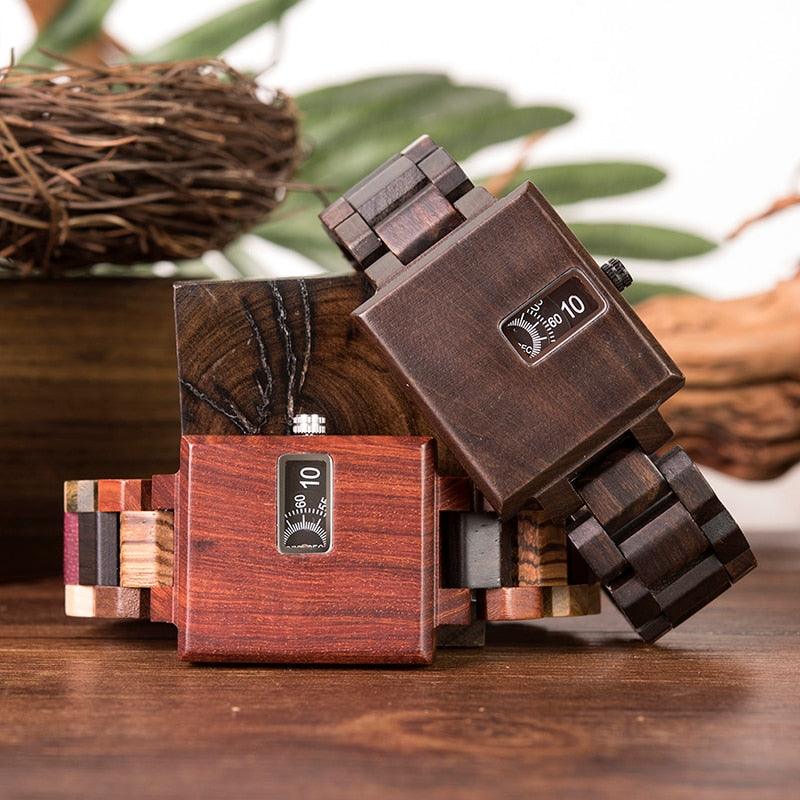 New Design Watch - Men Wooden Luxury Brand Top Gift Quartz Wristwatches (MA9)(F84)