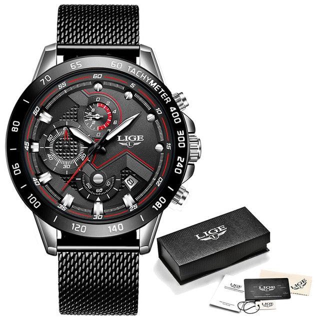 Men's Watches - Luxury Brand Quartz Gold Watch - Fashion Leather Military Waterproof Sport Wrist Watch (D84)(MA9)