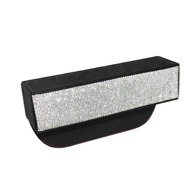 Rhinestone Crystal Leather Car Seat Crevice Storage Box - Multi-purpose Auto Gap Organizers (3LT1)