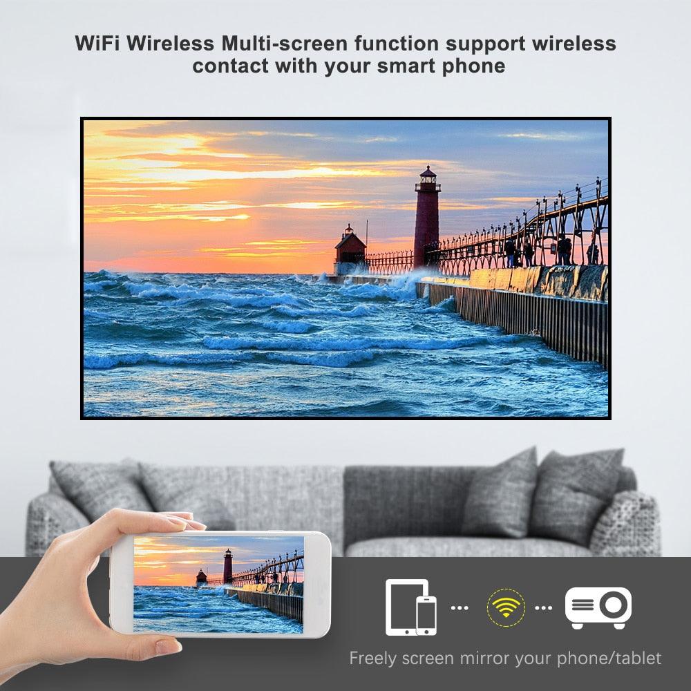 RD828 1080P Full HD Projector - WIFI Multiscreen Native 1920 x 1080P SmartPhone Beamer 3D Home Theater (ST1)(1U53)