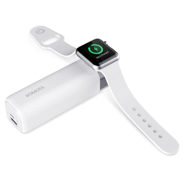 iRoll 3250mAh Wireless Charger For Apple Watch - Dual Port 2A Output Portable Power Bank (1U104)(1LT1)