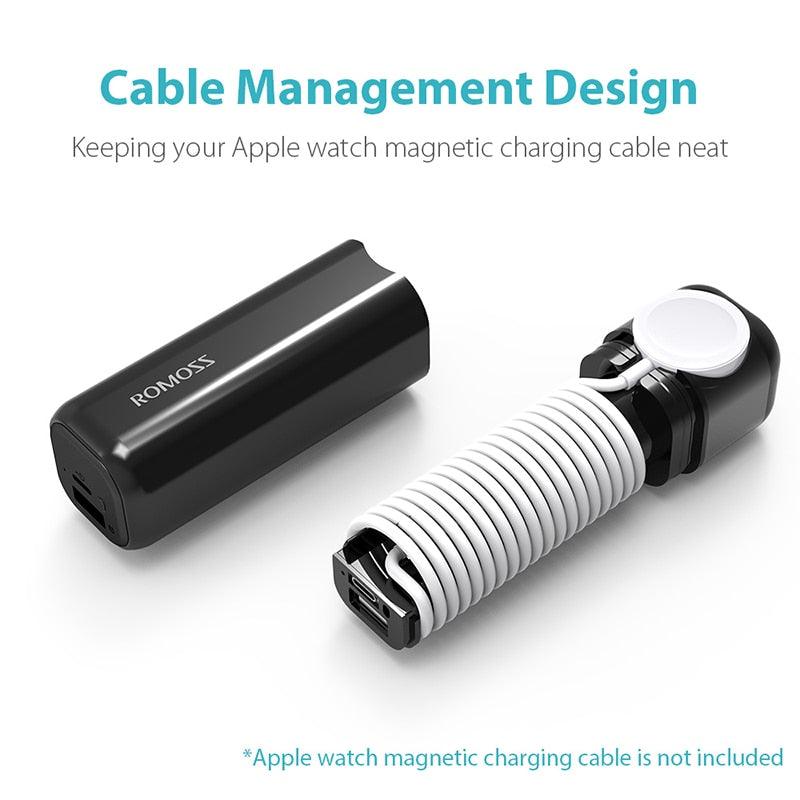 iRoll 3250mAh Wireless Charger For Apple Watch - Dual Port 2A Output Portable Power Bank (1U104)(1LT1)