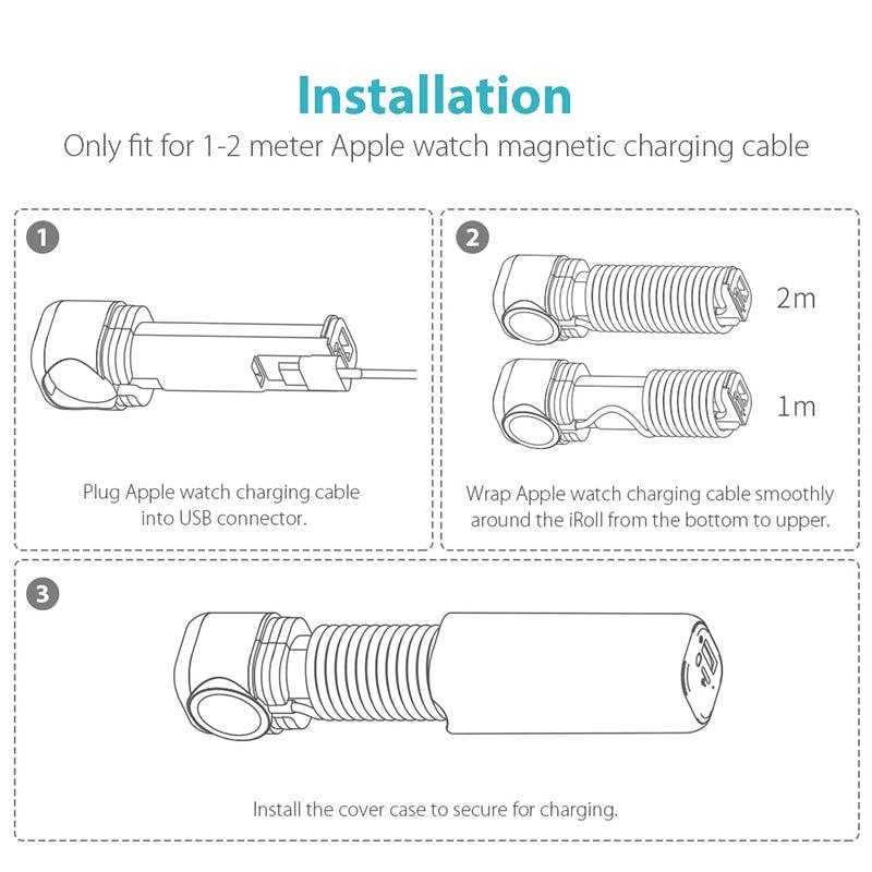 iRoll 3250mAh Wireless Charger For Apple Watch - Dual Port 2A Output Portable Power Bank (1U104)(1LT1)