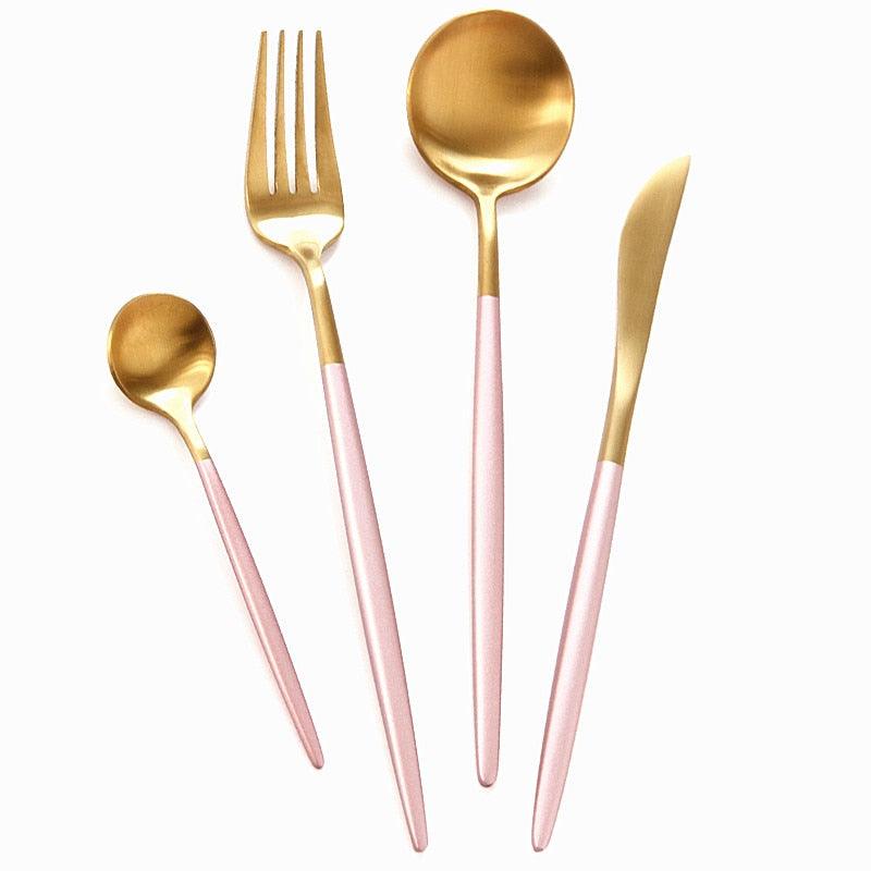 Rose Gold Tableware Set - Stainless Steel Cutlery Set - Western Food Tableware (D61)(AK6)