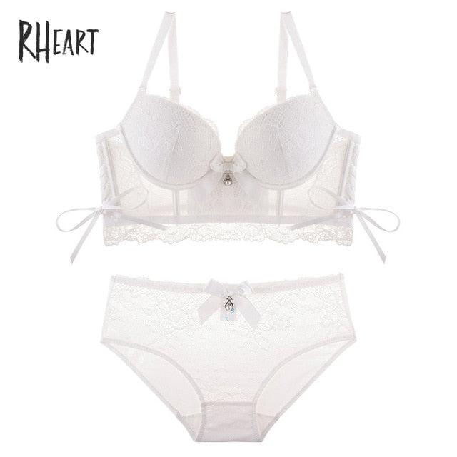 New Trending Women Fashion Sexy Lingerie- Cotton Panties + Push Up Underwire Bras Sets - Big Size (TSB4)