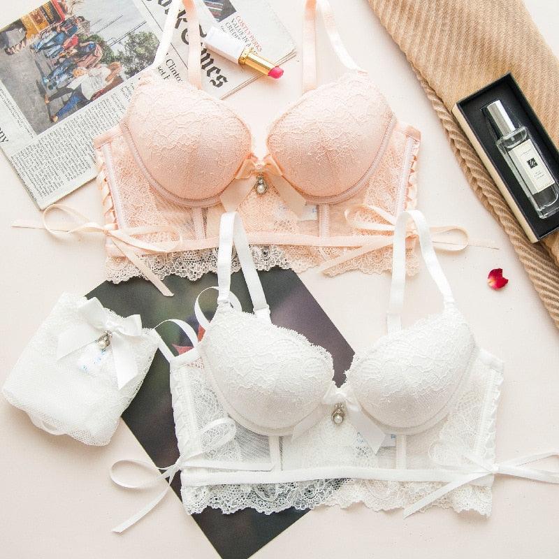 New Trending Women Fashion Sexy Lingerie- Cotton Panties + Push Up Underwire Bras Sets - Big Size (TSB4)