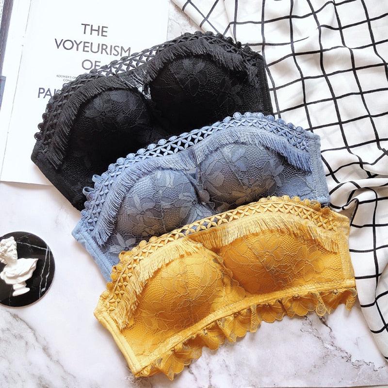 Sexy Women Fashion Lace Padded Bras - Push Up Wireless Bras - Cup A B Underwear (D27)(TSB2)