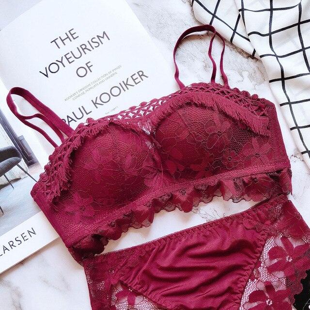 Sexy Women Fashion Lace Padded Bras - Push Up Wireless Bras - Cup A B Underwear (D27)(TSB2)