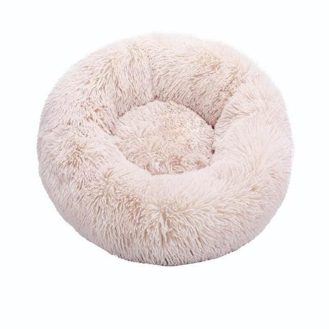 Round Cat Beds House - Soft Long Plush Best Pet Dog Cat Bed - Basket Pet Products Cushion Cat Bed (D75)(9W3)