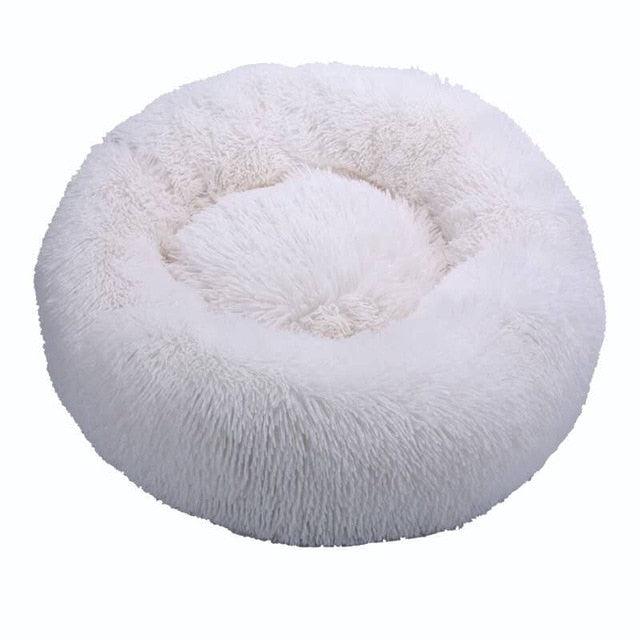 Round Cat Beds House - Soft Long Plush Best Pet Dog Cat Bed - Basket Pet Products Cushion Cat Bed (D75)(9W3)