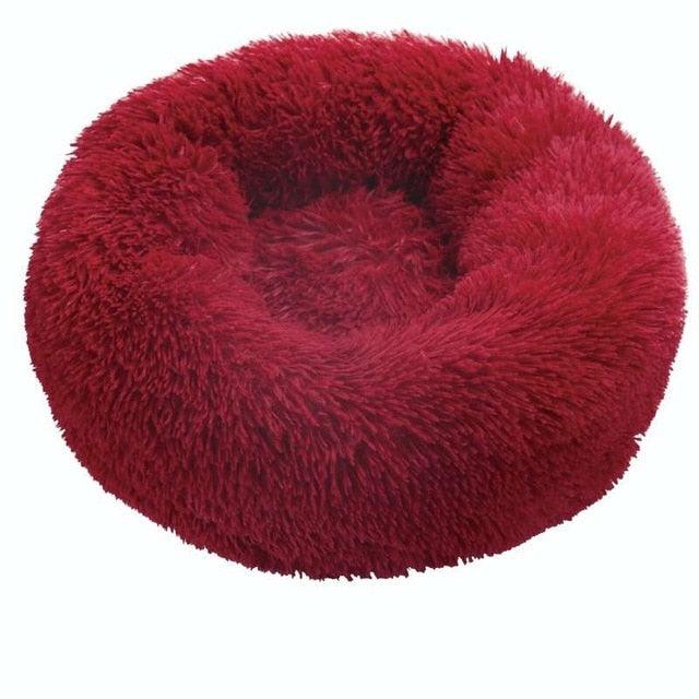 Round Cat Beds House - Soft Long Plush Best Pet Dog Cat Bed - Basket Pet Products Cushion Cat Bed (D75)(9W3)