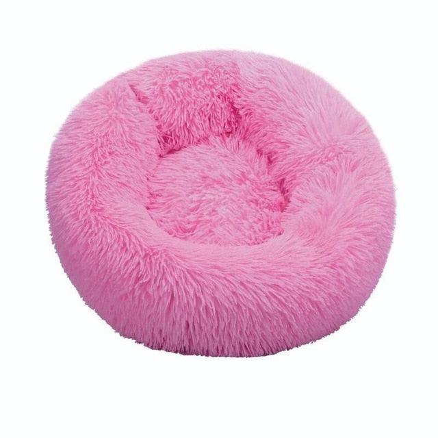 Round Cat Beds House - Soft Long Plush Best Pet Dog Cat Bed - Basket Pet Products Cushion Cat Bed (D75)(9W3)