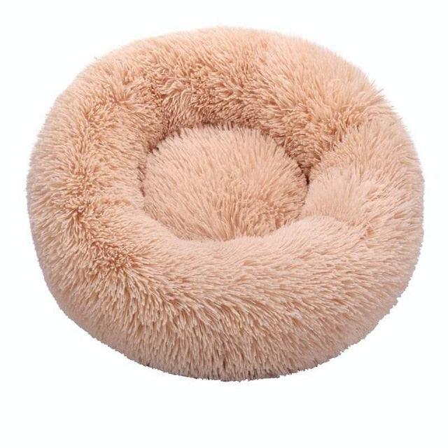 Round Cat Beds House - Soft Long Plush Best Pet Dog Cat Bed - Basket Pet Products Cushion Cat Bed (D75)(9W3)