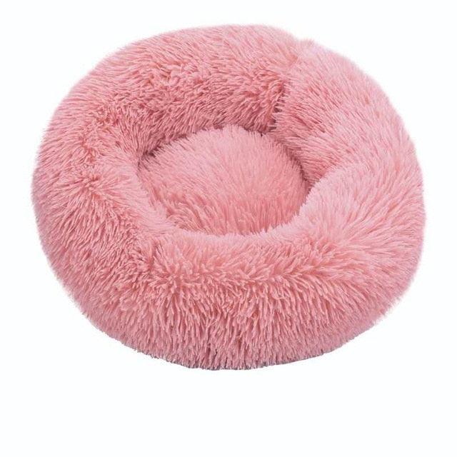 Round Cat Beds House - Soft Long Plush Best Pet Dog Cat Bed - Basket Pet Products Cushion Cat Bed (D75)(9W3)