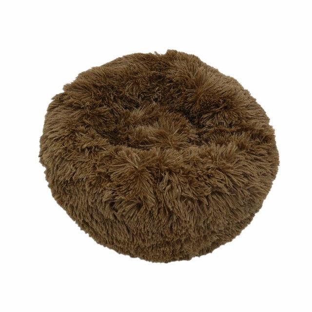 Round Cat Beds House - Soft Long Plush Best Pet Dog Cat Bed - Basket Pet Products Cushion Cat Bed (D75)(9W3)