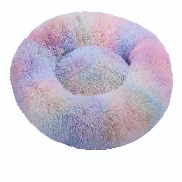 Round Cat Beds House - Soft Long Plush Best Pet Dog Cat Bed - Basket Pet Products Cushion Cat Bed (D75)(9W3)