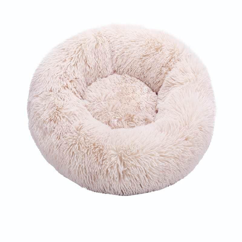 Round Cat Beds House - Soft Long Plush Best Pet Dog Cat Bed - Basket Pet Products Cushion Cat Bed (D75)(9W3)