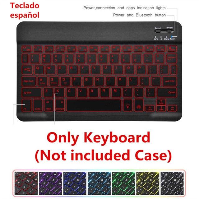 Trending Case for Samsung Galaxy Tab A 10.1 2019 Keyboard Case T510 T515 SM-T510 SM-T515 Cover 7 Colors Backlit Keyboard (TLC4)(TLC3)(F47)
