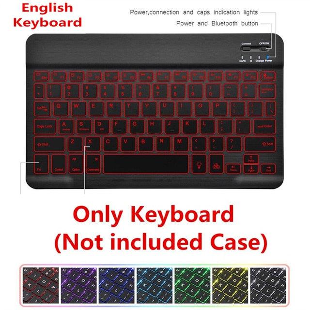 Trending Case for Samsung Galaxy Tab A 10.1 2019 Keyboard Case T510 T515 SM-T510 SM-T515 Cover 7 Colors Backlit Keyboard (TLC4)(TLC3)(F47)