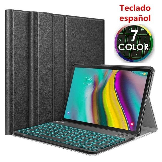 Trending Case for Samsung Galaxy Tab A 10.1 2019 Keyboard Case T510 T515 SM-T510 SM-T515 Cover 7 Colors Backlit Keyboard (TLC4)(TLC3)(F47)