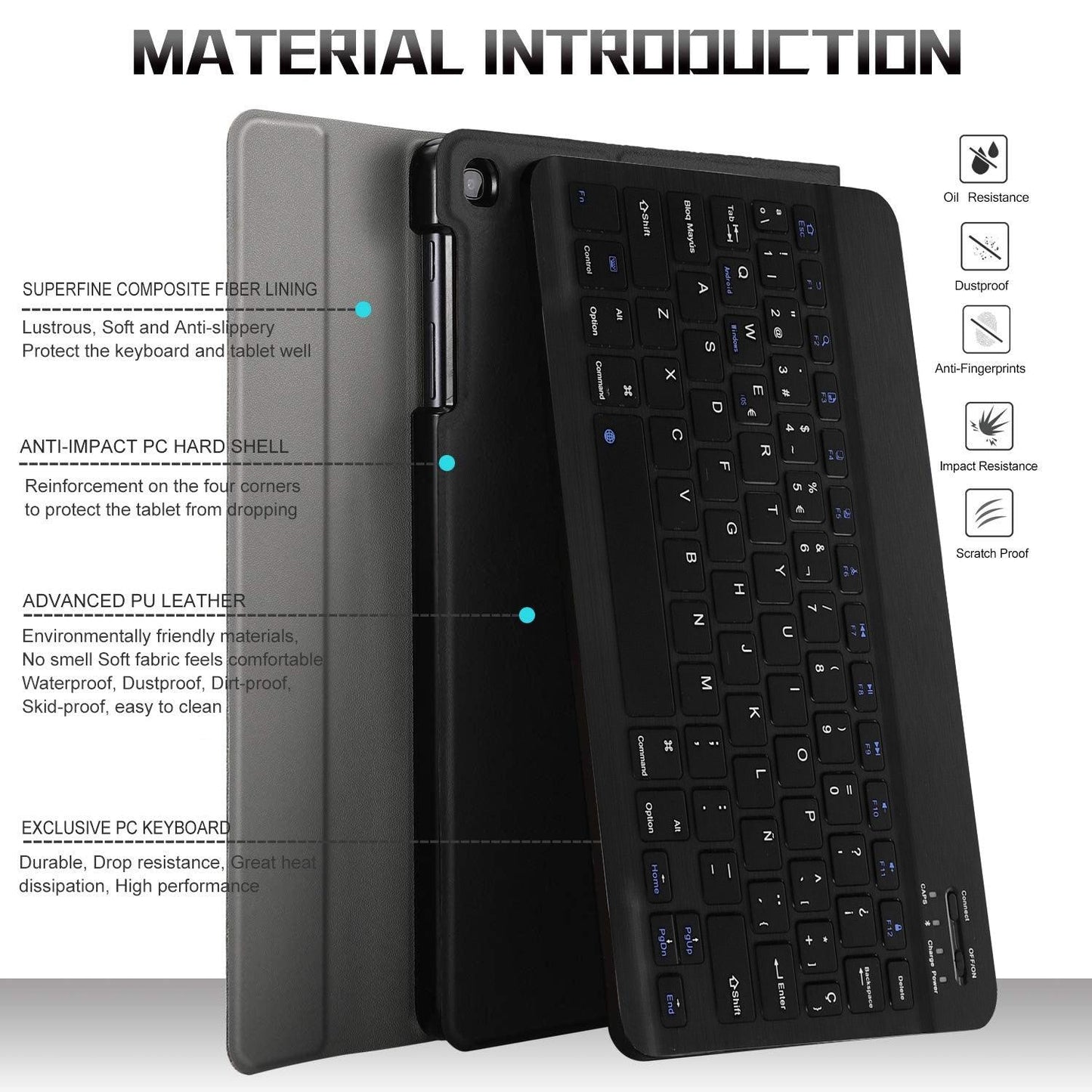 Trending Case for Samsung Galaxy Tab A 10.1 2019 Keyboard Case T510 T515 SM-T510 SM-T515 Cover 7 Colors Backlit Keyboard (TLC4)(TLC3)(F47)