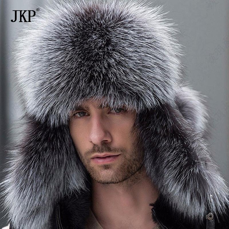Russian Leather Bomber Hat - Winter Hats With Earmuffs Trapper Cap (D1 –  Deals DejaVu
