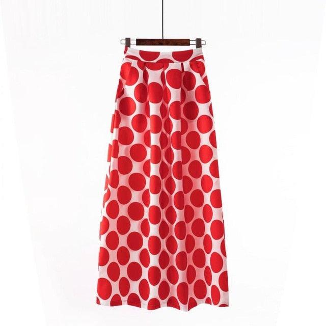 Cute Autumn Print Flora Maxi Skirt - Women Spring Long Pleated Skirts - Women Plus Size Fashion High Waist Skirt (TB7)(F22)(F20)