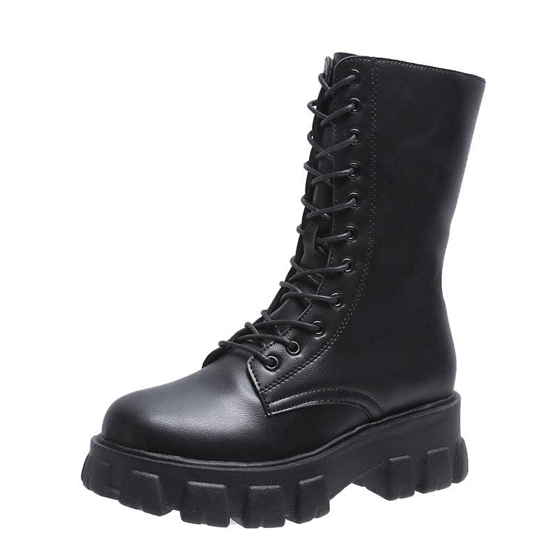 Autumn Women Chunky Heel Knee-length Boots -Brand Ankle Boots Female Round Toe Zipper Boots Lasdies Fashion Comfort (BB2)(CD)(WO4)(BB5)(F38)(3U38) - Deals DejaVu