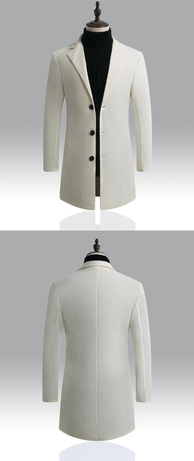 New Men Jacket Single Breasted Trench Coat - Solid Color Windbreakers Cardigan Jacket -Mens Overcoat chaquetas hombre (D100)(TM4)(CC1) - Deals DejaVu