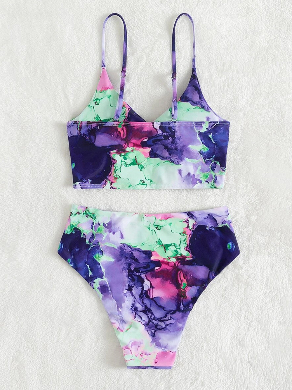 New Print Sport Bandeau Push up Bikinis - Sexy Marble Women Swimsuit High Waist Swimwear Women bathing suit Beach wear (TB8D)(1U26)(F26) - Deals DejaVu
