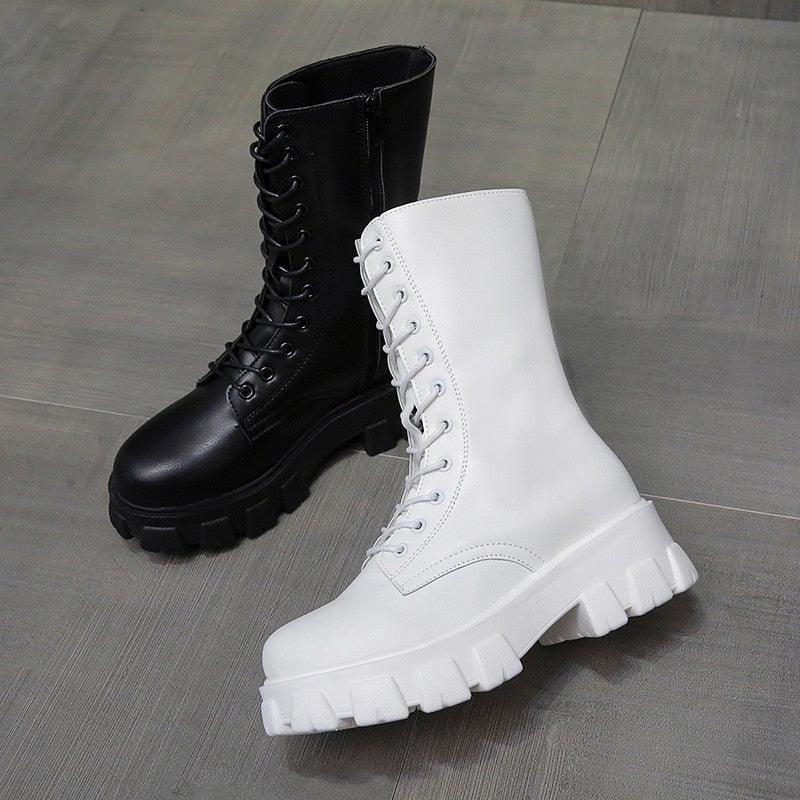 Autumn Women Chunky Heel Knee-length Boots -Brand Ankle Boots Female Round Toe Zipper Boots Lasdies Fashion Comfort (BB2)(CD)(WO4)(BB5)(F38)(3U38) - Deals DejaVu