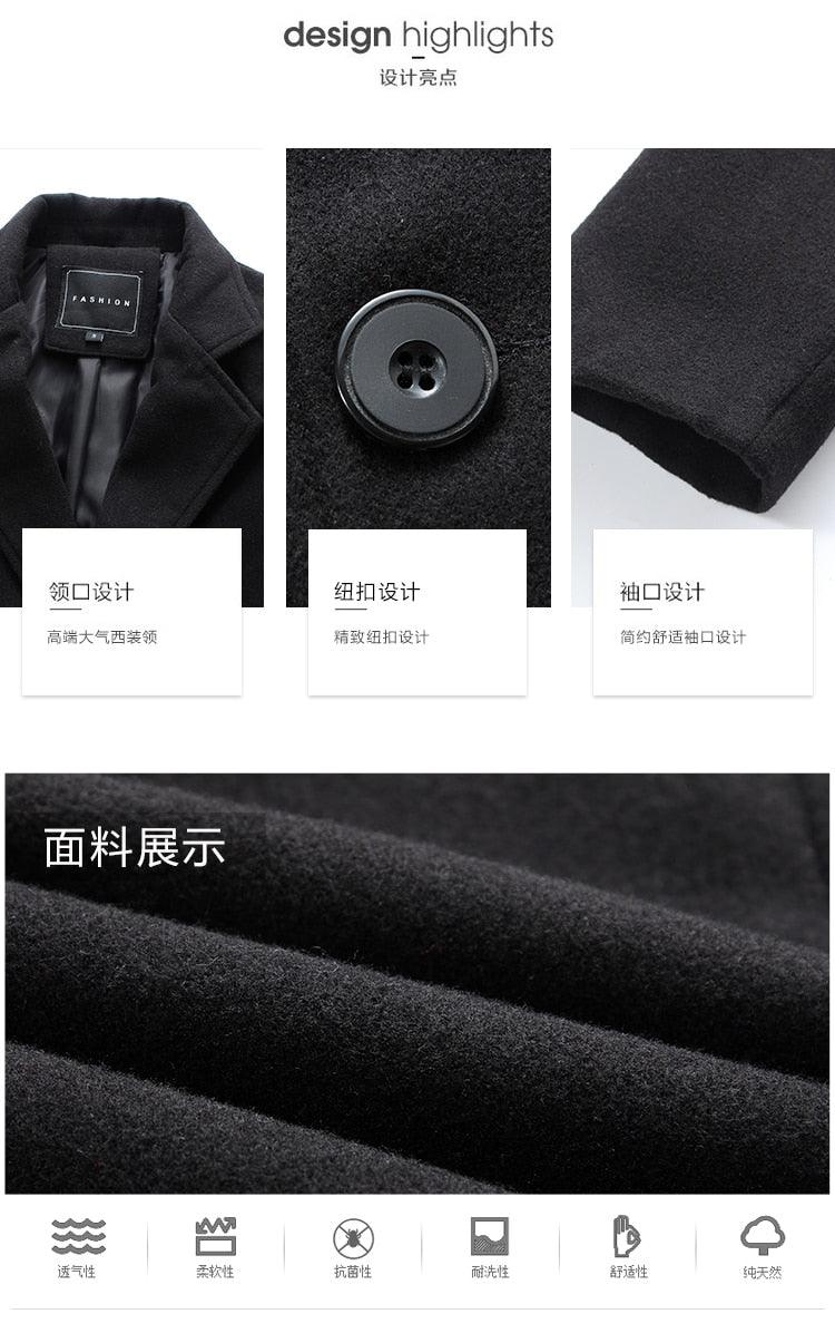 New Men Jacket Single Breasted Trench Coat - Solid Color Windbreakers Cardigan Jacket -Mens Overcoat chaquetas hombre (D100)(TM4)(CC1) - Deals DejaVu