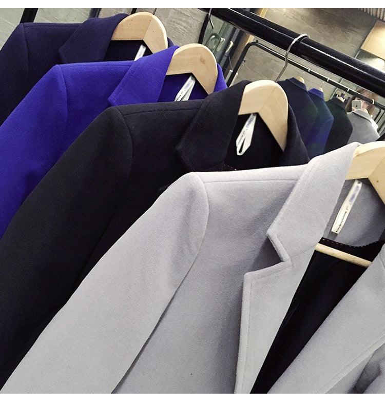 Men Autumn Winter Overcoats Wool Blends Business - Trench Long Jackets Leisure Overcoat Fit Male Solid Color 5XL (D100)(TM4)(CC1) - Deals DejaVu