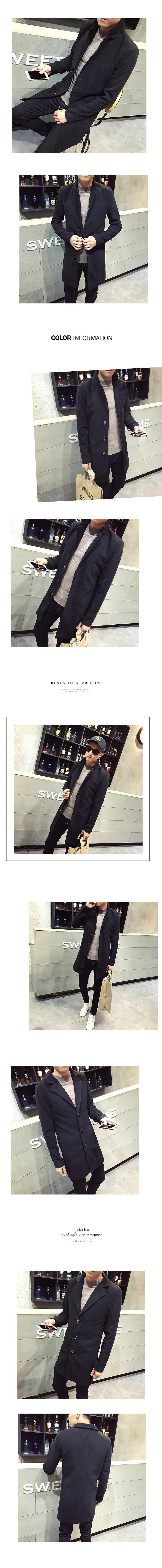 New Men Jacket Single Breasted Trench Coat - Solid Color Windbreakers Cardigan Jacket -Mens Overcoat chaquetas hombre (D100)(TM4)(CC1) - Deals DejaVu