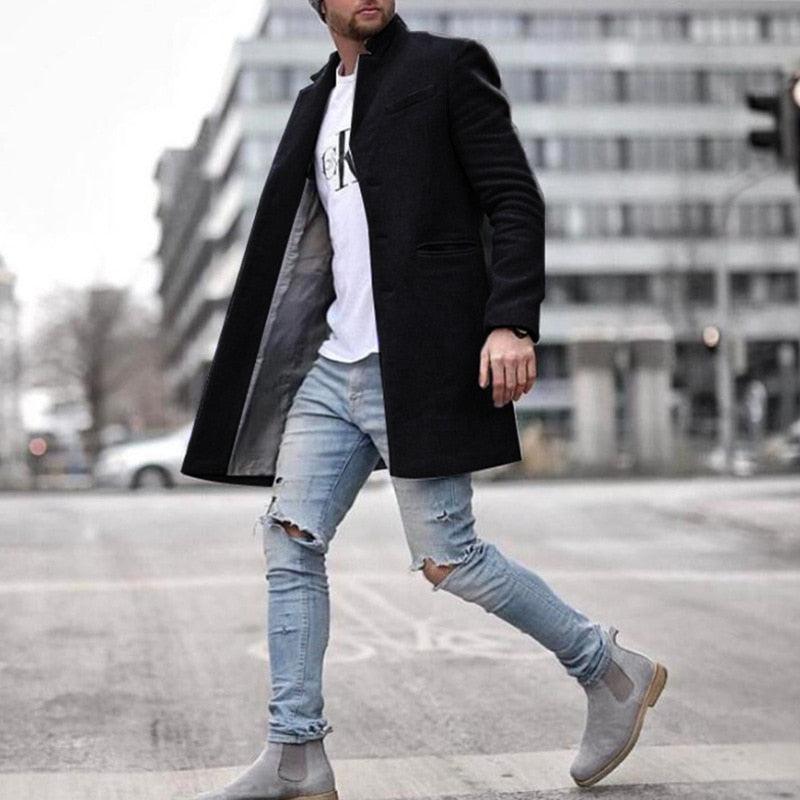 Men Fashion Coat - Thickened Windbreaker Warm Coat - Long Jacket - Outwear Cardigan Tops (D100)(TM4)(CC1) - Deals DejaVu