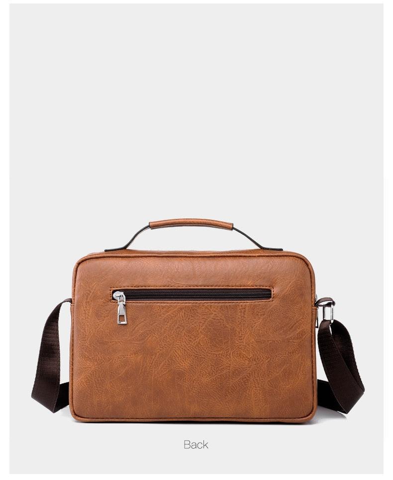 New Men Shoulder Bag Men Crossbody Bags - PU Leather Handbag - Men Messenger Bags Top handle Tote Bag for Male (3MA1)(LT4)(1U78) - Deals DejaVu