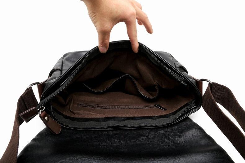 Fashion Brand PU Leather Men Crossbody Bag - Casual Shoulder Bags - Travel Crossbody Bags Male Messenger bag Bags (3MA1)(LT4)(1U78) - Deals DejaVu