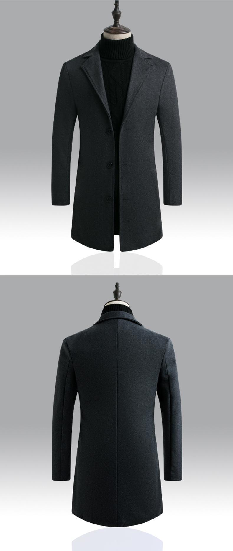 New Men Jacket Single Breasted Trench Coat - Solid Color Windbreakers Cardigan Jacket -Mens Overcoat chaquetas hombre (D100)(TM4)(CC1) - Deals DejaVu