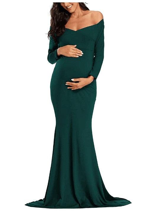 Pregnant Women Sexy Long Dresses - 100% Cotton Maternity V-Neck Maxi Gown Pregnancy Baby Shower Dress Photography Props Clothing (Z6)(1Z1)(2Z1)(3Z1)(7Z1) - Deals DejaVu