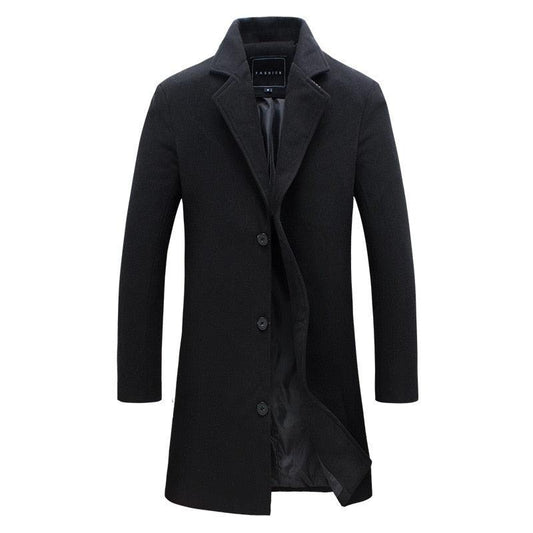 New Men Jacket Single Breasted Trench Coat - Solid Color Windbreakers Cardigan Jacket -Mens Overcoat chaquetas hombre (D100)(TM4)(CC1) - Deals DejaVu